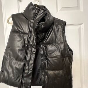 Faux leather vest